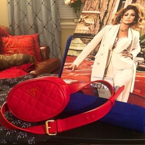 Guess Red Faux Leather Fanny Pack NWOT